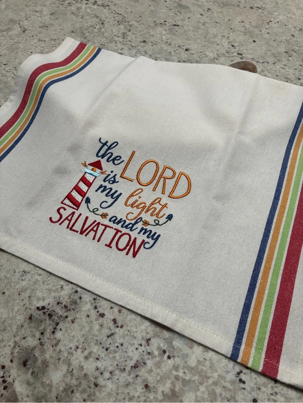 Embroidered Faith Kitchen Towels - White Inspirational Set